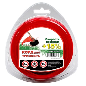 Леска для триммера Чемпион | в блистере (звезда) | Ø 2,7 мм х 15 м, красный