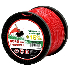 Леска для триммера Чемпион | на катушке (звезда) | Ø 2,0 мм х 180 м, красный