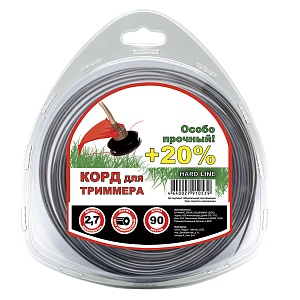 Леска для триммера Чемпион | в блистере (круг армированный) | Ø 2,7 мм х 90 м, серый/красный