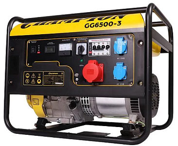 Бензогенератор Чемпион | GG6500-3 [6.8 кВт, 220/380В, бак 25л, ручной стартер]