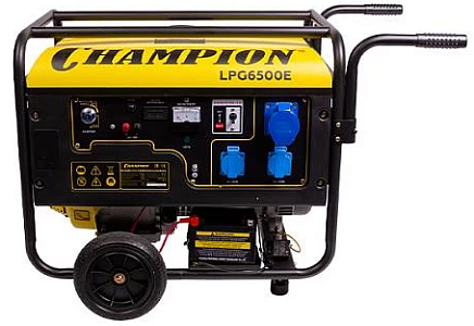 Генератор газовый, бензиновый Чемпион | LPG6500E [5.5 кВт, 220В, бак 25л, электростартер]