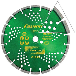 Диск алмазный Чемпион | PRO Laser Granitek 300х25.4мм гранит