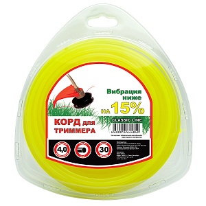 Леска для триммера Чемпион | в блистере (круг) | Ø 4,0 мм х 30 м, желтый