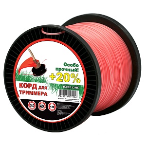 Леска для триммера Чемпион | на катушке (круг армированный) | Ø 3,0 мм х 120 м, серый/красный