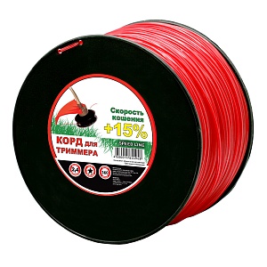 Леска для триммера Чемпион | на катушке (звезда) | Ø 2,4 мм х 360 м, красный