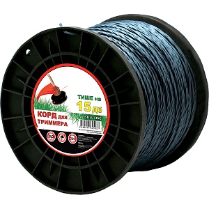 Леска для триммера Чемпион | на катушке (витой квадрат) | Ø 3,0 мм х 220 м, голубой