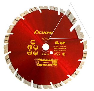 Диск алмазный Чемпион | ST Fast Gripper 300х25.4мм бетон