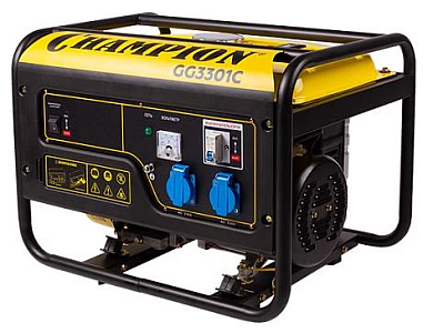 Бензогенератор Чемпион | GG3301C [3.1 кВт, 220В, бак 15л, ручной стартер]
