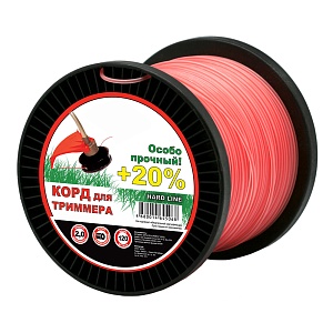 Леска для триммера Чемпион | на катушке (круг армированный) | Ø 2,0 мм х 120 м, серый/красный