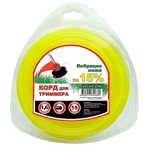 Леска для триммера Чемпион | в блистере (круг) | Ø 1,6 мм х 15 м, желтый