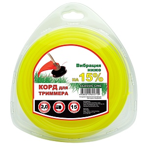 Леска для триммера Чемпион | в блистере (круг) | Ø 2,0 мм х 15 м, желтый