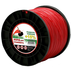 Леска для триммера Чемпион | на катушке (звезда) | Ø 2,7 мм х 280 м, красный